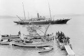 Το επιβατηγό ατμόπλοιο ΜΟΣΧΑΝΘΗ ΤΟΓΙΑ (πρώην βρετανικό γιότ CATANIA), το οποίο εμβόλισε και βύθισε το ΠΑΤΡΙΣ τις πρώτες πρωινές ώρες της 15ης Ιουνίου 1927. (© Αρχείο Γρηγόρη Μπελιβανάκη)