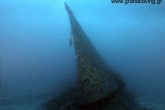 The bow of the Regia Torpediniera Aldebaran.