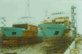MS Zenobia The Zenobia (right) alongside her sister Ariadne (later Fiesta/Seafrance Cézanne) at the ships' builders in Malmö.