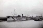 The steamboat Kyriaki as VESTALIA at the time it was used as a troopship with the tactical code A-44 by the British Commonwealth. (Archive Dimitri Galon).