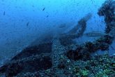 The davits at the right side of the wreck