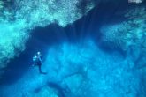 One of the two entrances of the underwater cave of Drakos.
