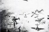Καταριφθέντα αεροσκάφη Ju 52 στο αεροδρόμιο του Μάλεμε. 